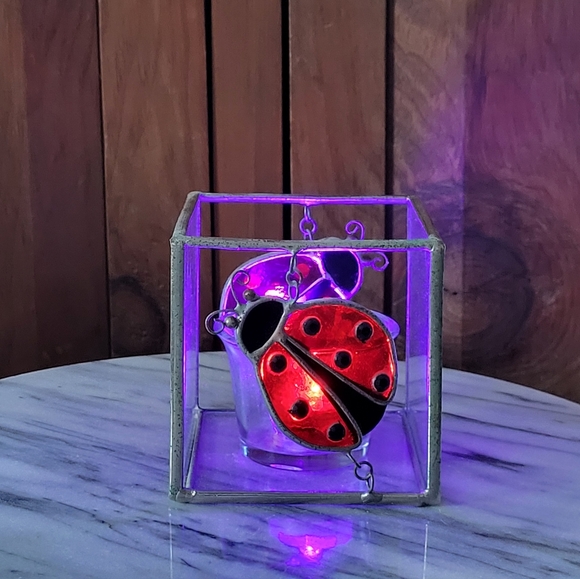 Stained Glass Ladybug Candle Holder - Picture 6 of 15